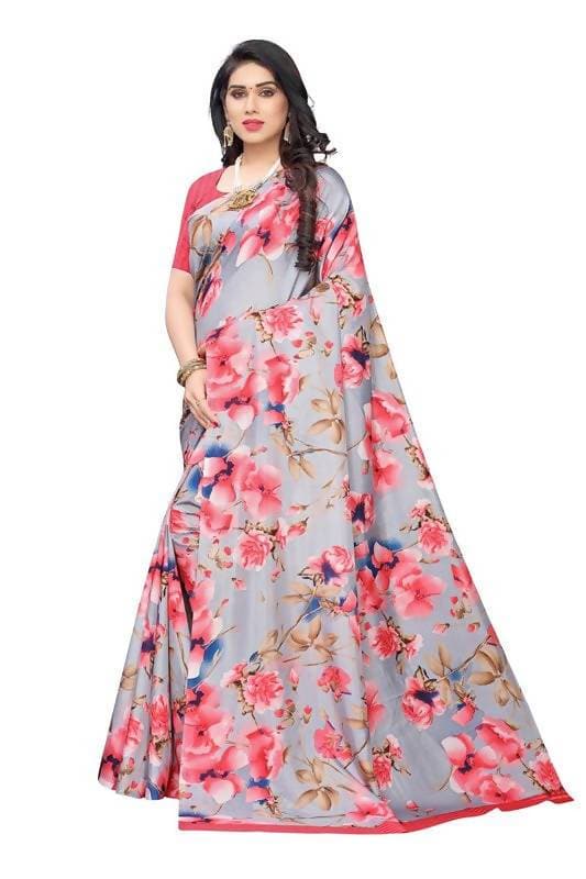 Vamika Grey Linen Satin Border Saree (SONAKSHI 12 PEACH) | Grab2Buy
