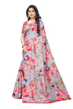 Vamika Grey Linen Satin Border Saree (SONAKSHI 12 PEACH) | Grab2Buy