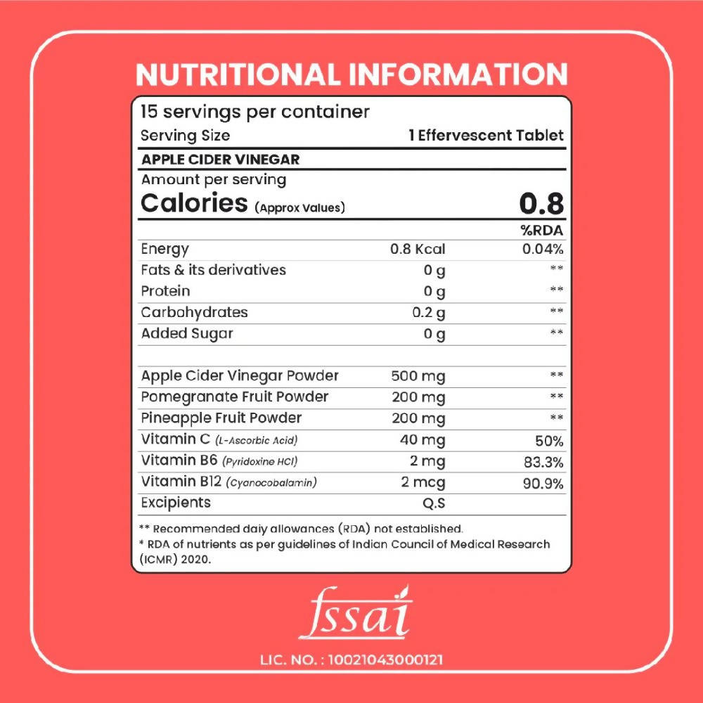Boldfit Apple Cider Vinegar Effervescent Tablets | Grab2Buy