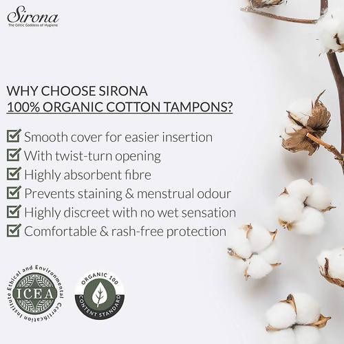 Sirona Heavy Flow Organic Cotton Tampons | Grab2Buy