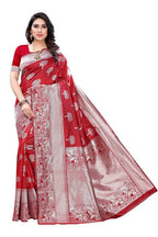 Vamika Banarasi Jacquard Weaving Red Saree (AMEE RED) | Grab2Buy