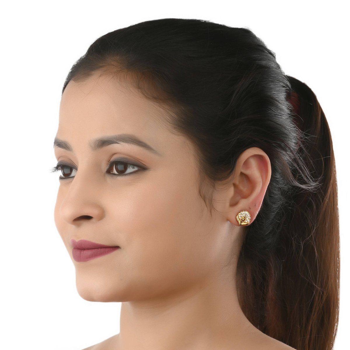 AanyaCentric Gold-Polished Mangalsutra with Pendant, 2 Pair Earrings | Grab2Buy