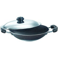 Prestige Omega Select Plus Residue Free Non-Stick Deep Appachetty with Lid, 20cm,Black and stainless steel | Grab2Buy