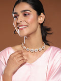 Pink Brass Gold-Polished Kundan Necklace - Ruby Raang | Grab2Buy