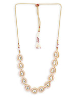Pink Brass Gold-Polished Kundan Necklace - Ruby Raang | Grab2Buy