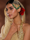 Gold-Polished Green White Kundan Studded Jhoomar Passa - Ruby Raang | Grab2Buy