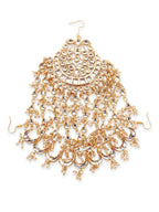 Gold-Polished White Kundan Jhoomarpassa - Ruby Raang | Grab2Buy