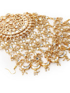 Gold-Polished White Kundan Jhoomarpassa - Ruby Raang | Grab2Buy