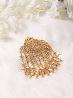Gold-Polished White Kundan Jhoomarpassa - Ruby Raang | Grab2Buy