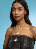 Gold-Polished White Brass Layered Necklace - Ruby Raang | Grab2Buy