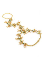 Women's Gold-Polished White Brass Kundan Bangle-Style Bracelet - Ruby Raang | Grab2Buy