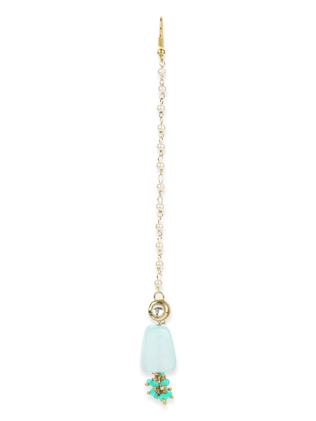 Turquoise Blue Kundan Maang Tikka - Ruby Raang | Grab2Buy