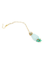 Turquoise Blue Kundan Maang Tikka - Ruby Raang | Grab2Buy