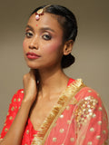Pink Gold-Polished Kundan Studded Maang Tikka - Ruby Raang | Grab2Buy