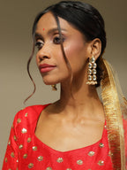 Silver Gold-Polished Contemporary Jhumkas Earrings - Ruby Raang | Grab2Buy