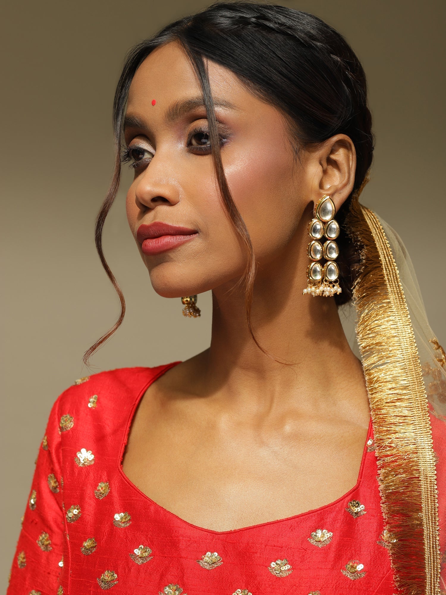 Silver Gold-Polished Contemporary Jhumkas Earrings - Ruby Raang | Grab2Buy
