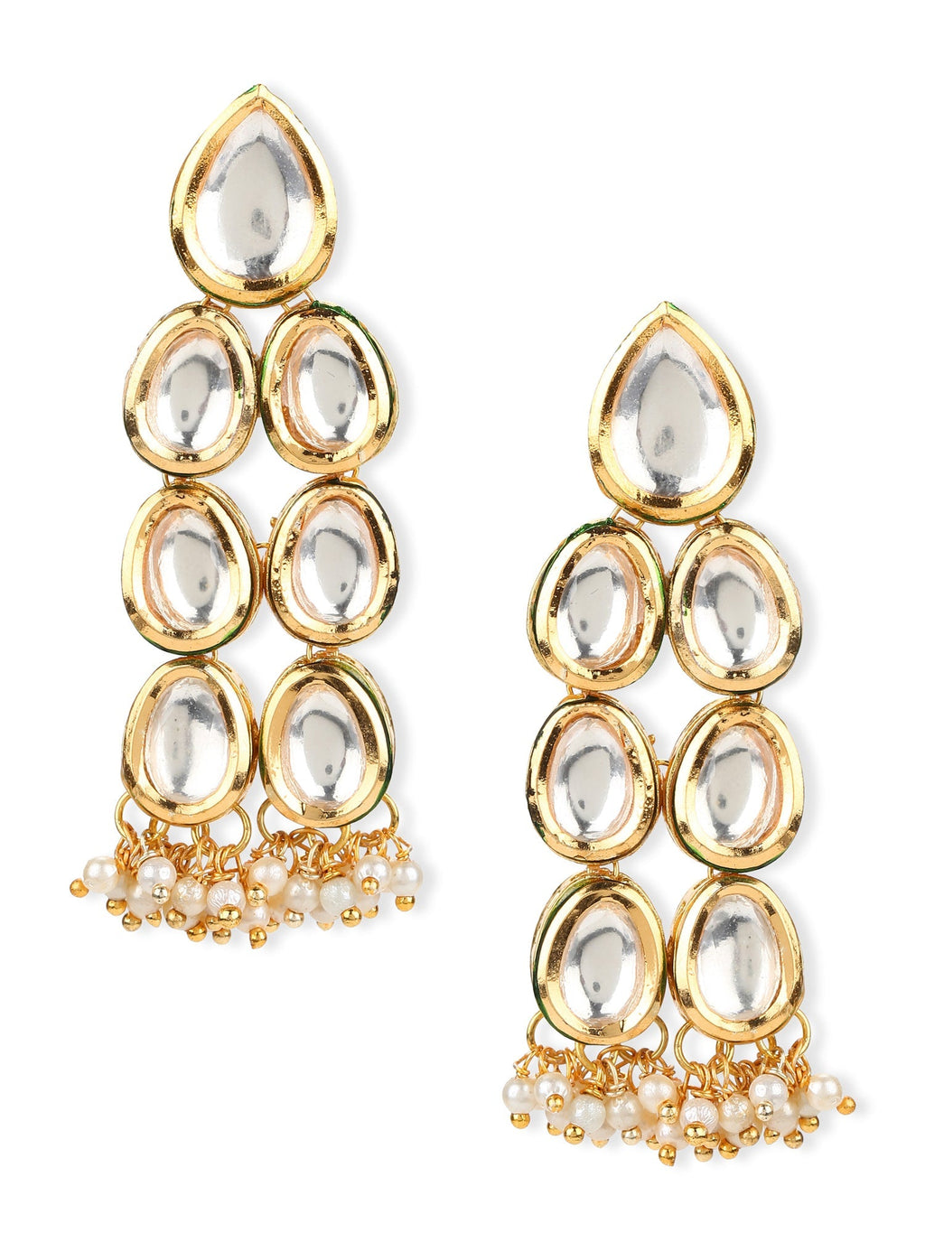 Silver Gold-Polished Contemporary Jhumkas Earrings - Ruby Raang | Grab2Buy