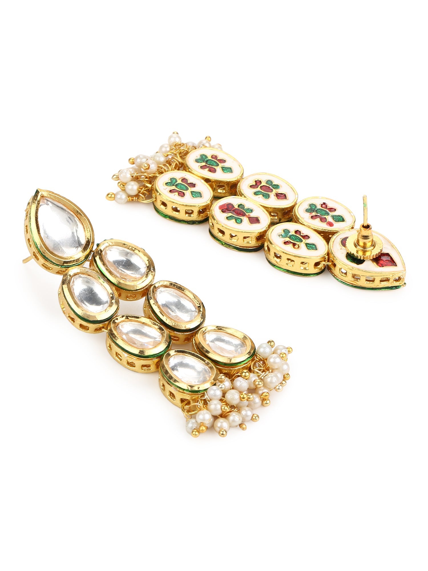 Silver Gold-Polished Contemporary Jhumkas Earrings - Ruby Raang | Grab2Buy