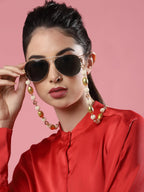 White Golden Embellished Mask Chain - Ruby Raang | Grab2Buy