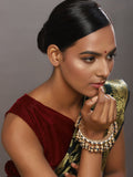 Gold-Polished Navy Blue Navratan Meenakari Bangle - Ruby Raang | Grab2Buy