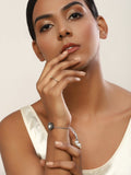 Women's Silver-Toned Brass Handcrafted Silver-Plated Charm Bracelet - Ruby Raang | Grab2Buy