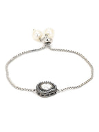 Women's Silver-Toned Brass Handcrafted Silver-Plated Charm Bracelet - Ruby Raang | Grab2Buy