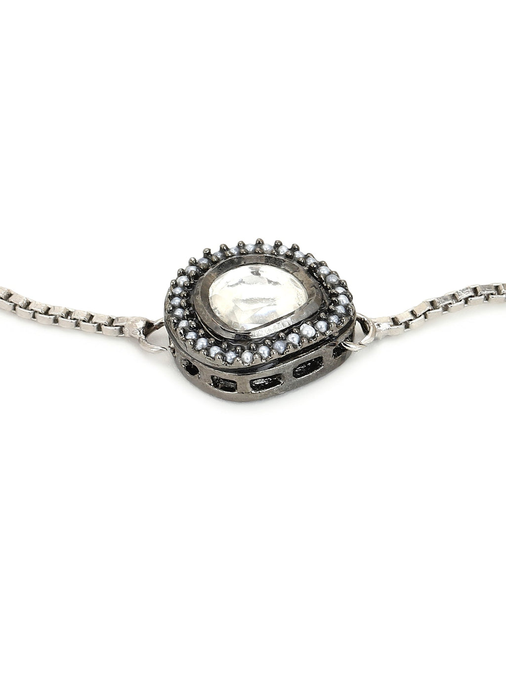 Women's Silver-Toned Brass Handcrafted Silver-Plated Charm Bracelet - Ruby Raang | Grab2Buy