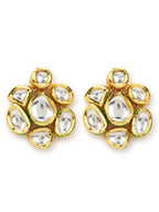 Gold-Toned Circular Studs Earrings - Ruby Raang | Grab2Buy