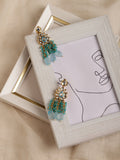 Gold-Polished Turquoise Blue Kundan Studded Classic Drop Earrings - Ruby Raang | Grab2Buy
