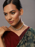 Women's Gold-Polished Kundan Studded Necklace - Ruby Raang | Grab2Buy