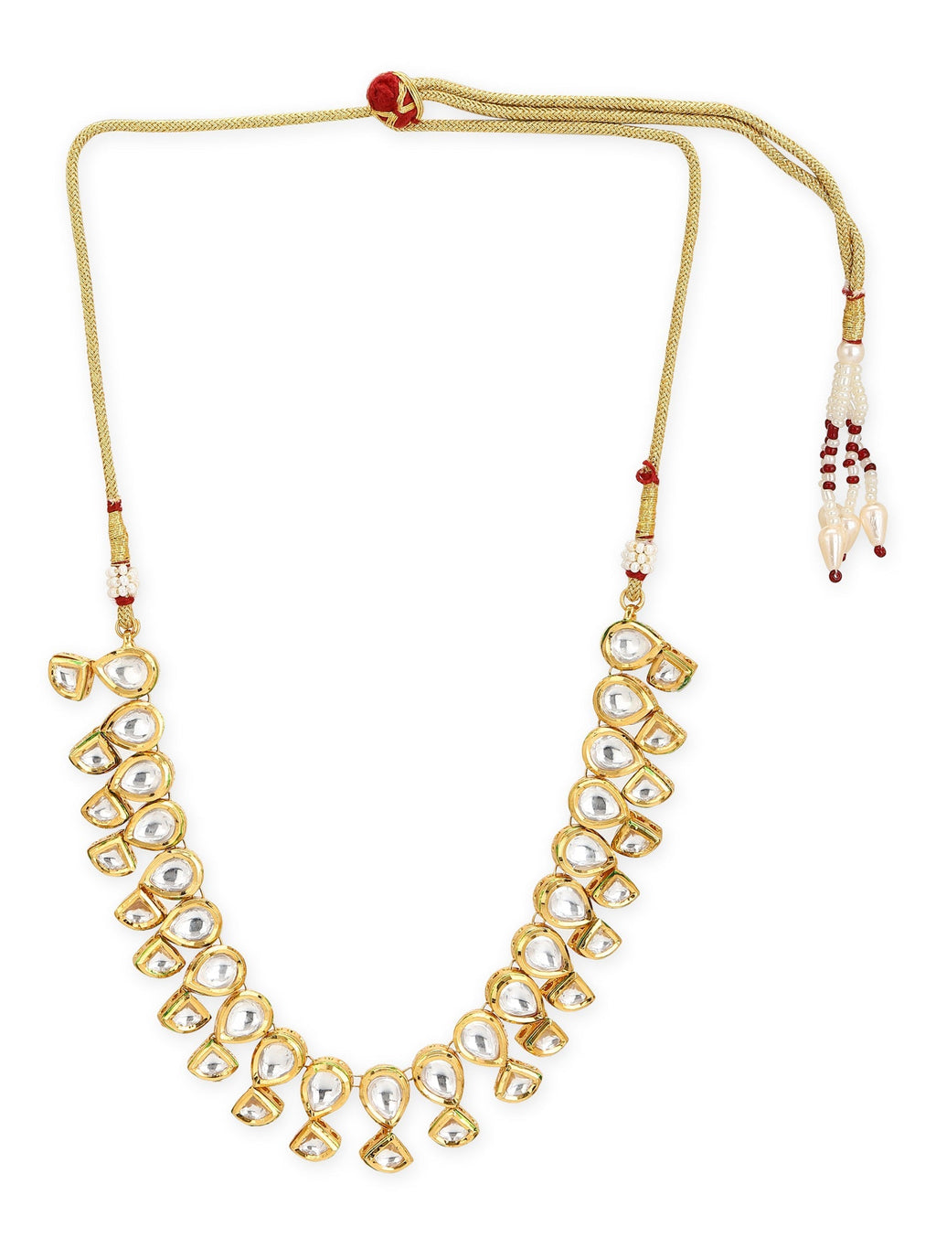 Gold-Toned White Brass Gold-Polished Handcrafted Necklace - Ruby Raang | Grab2Buy
