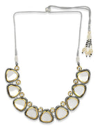 Silver-Toned Gold-Toned Brass Silver-Plated Handcrafted Necklace - Ruby Raang | Grab2Buy