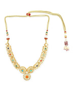 Gold-Polished White Studded Necklace - Ruby Raang | Grab2Buy