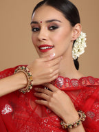 Pearl Meenakari Handcrafted Heavy Bangles (set of 2) - Ruby Raang | Grab2Buy