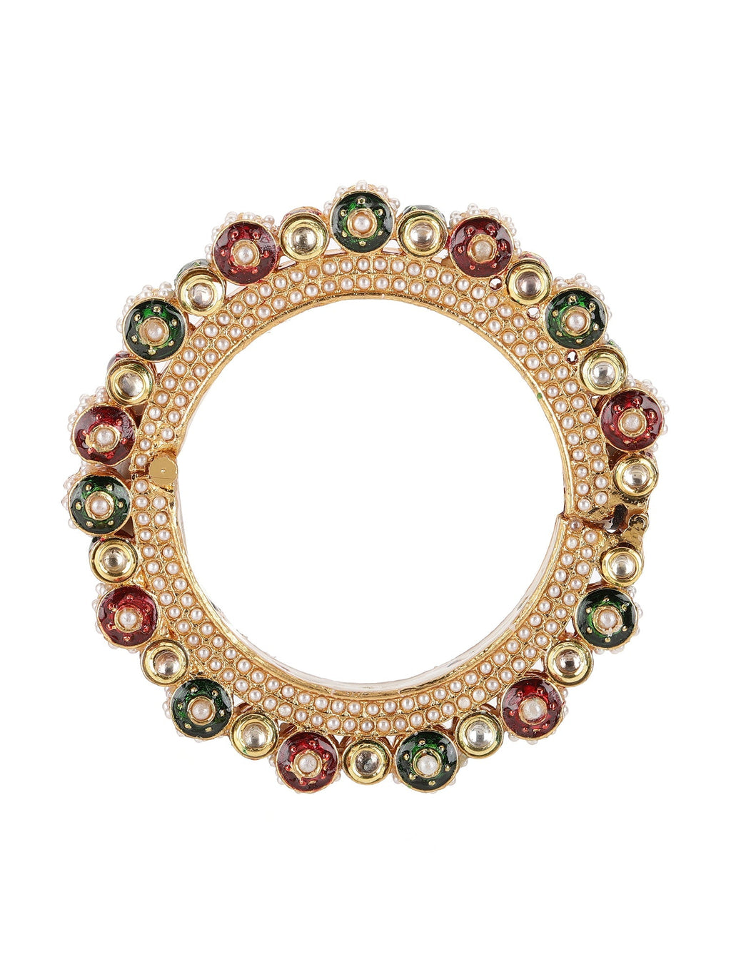 Pearl Meenakari Handcrafted Heavy Bangles (set of 2) - Ruby Raang | Grab2Buy