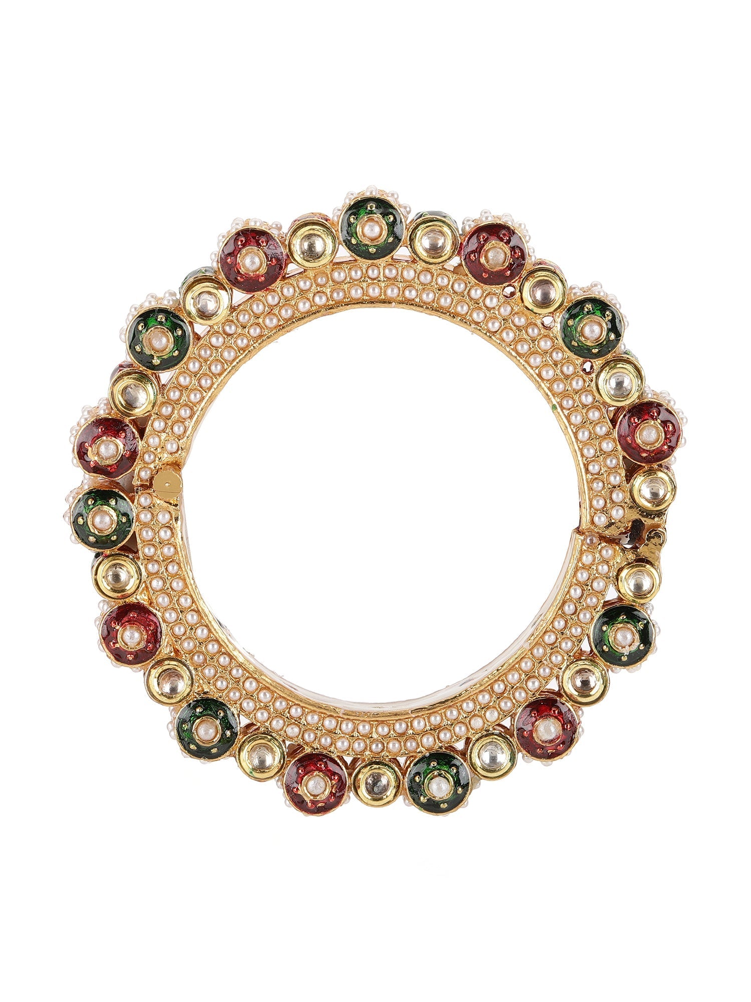 Pearl Meenakari Handcrafted Heavy Bangles (set of 2) - Ruby Raang | Grab2Buy