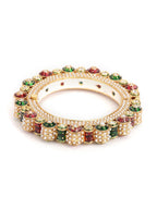 Pearl Meenakari Handcrafted Heavy Bangles (set of 2) - Ruby Raang | Grab2Buy