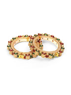 Pearl Meenakari Handcrafted Heavy Bangles (set of 2) - Ruby Raang | Grab2Buy