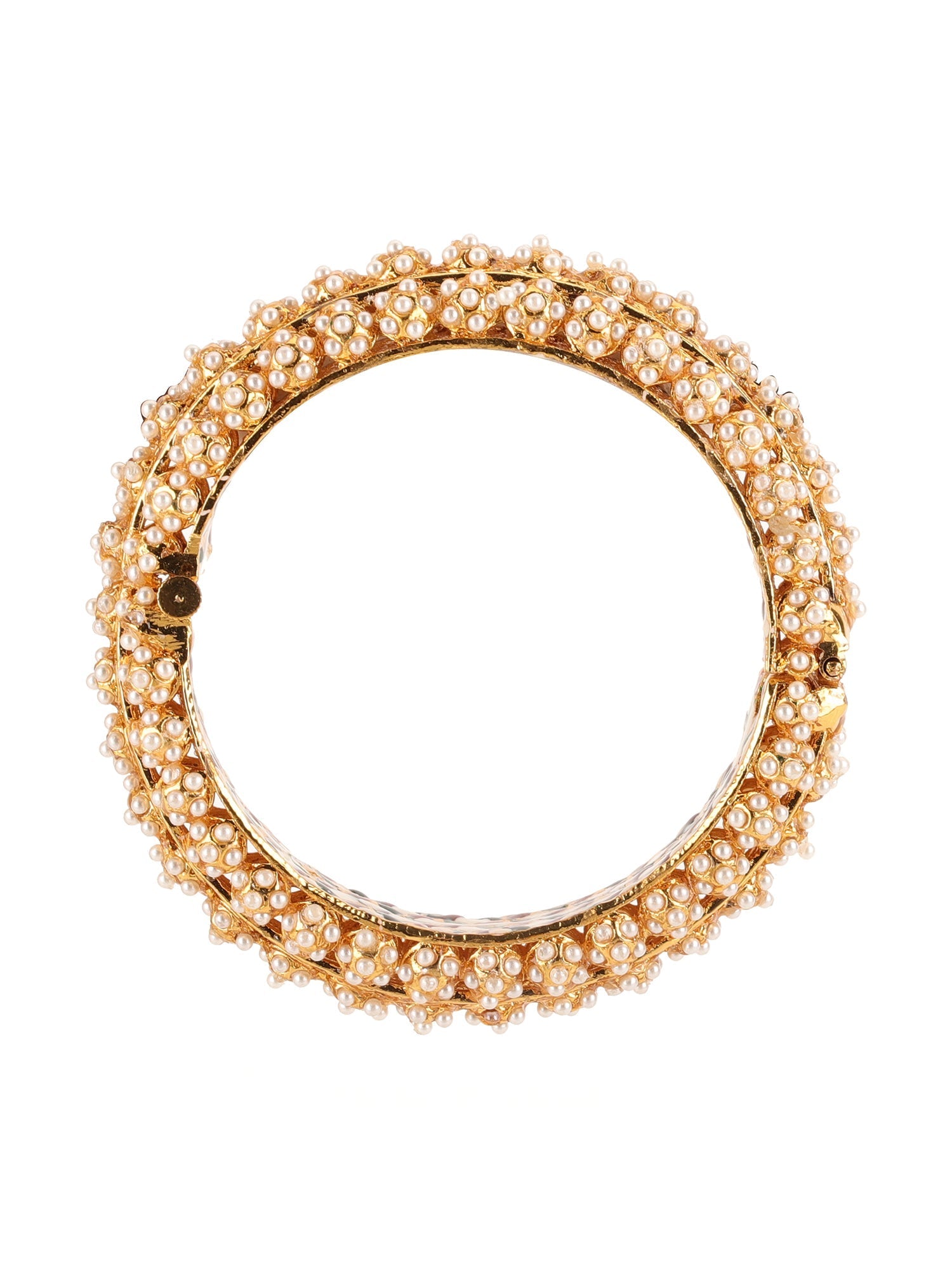 Handcrafted Pearl Heavy Bangles (set of 2) - Ruby Raang