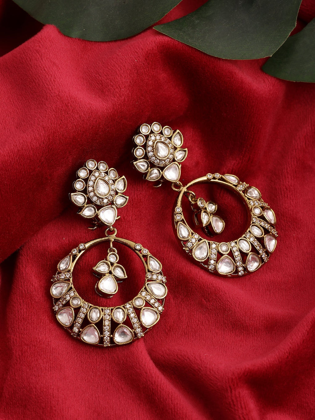 Chand Kundan Earrings - Ruby Raang | Grab2Buy