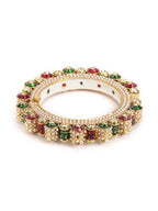 Pearl Meenakari Handcrafted Heavy Bangle - Ruby Raang | Grab2Buy
