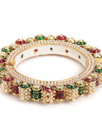 Pearl Meenakari Handcrafted Heavy Bangle - Ruby Raang | Grab2Buy