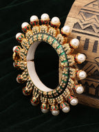 Oversized Pearl Meenakari Handcrafted Heavy Bangle - Ruby Raang | Grab2Buy