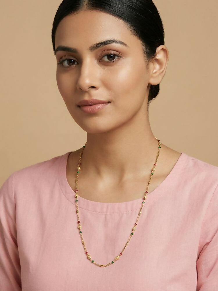 NVR Women Gold Plated Artificial Beads Chain | Grab2Buy