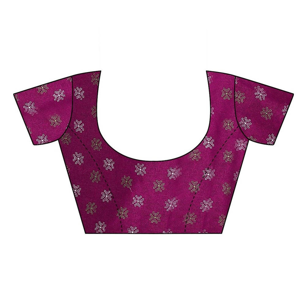 Vamika Printed Jute Silk Purple Saree (Namita Purple) | Grab2Buy