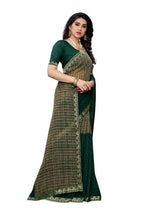 Vamika Green Georgette Lace Work Saree (Prachi Green) | Grab2Buy