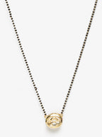 Gold-Polished Black Beaded Kundan Mangalsutra - Ruby Raang | Grab2Buy