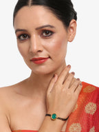 Black Gold-Polished Kundan Mangalsutra Bracelet - Ruby Raang | Grab2Buy