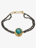 Black Gold-Polished Kundan Mangalsutra Bracelet - Ruby Raang | Grab2Buy