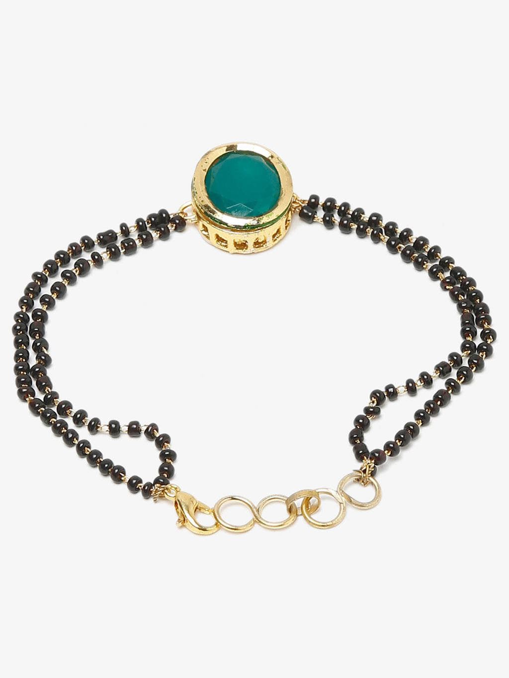 Black Gold-Polished Kundan Mangalsutra Bracelet - Ruby Raang | Grab2Buy